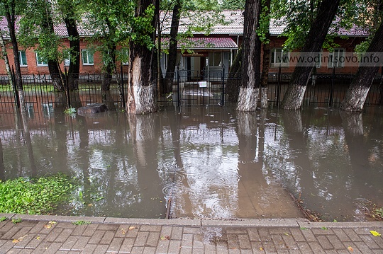 Одинцовский наркологический диспансер отрезан наводнением, Одинцово затопило, дождь, ливень, потоп