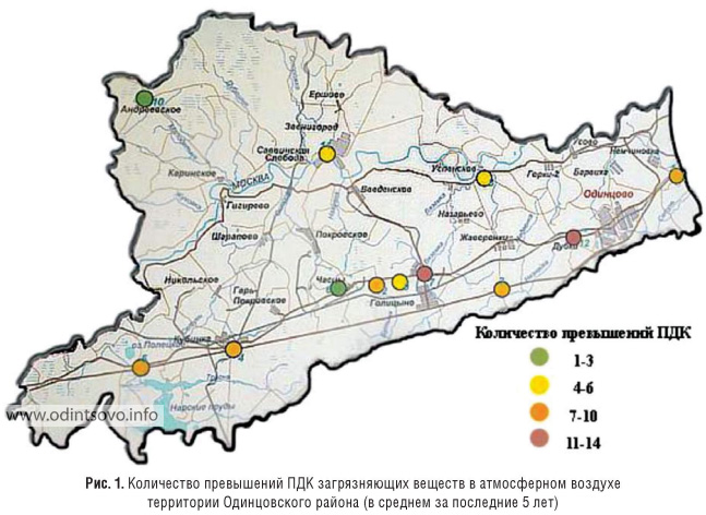 Схема одинцовского района