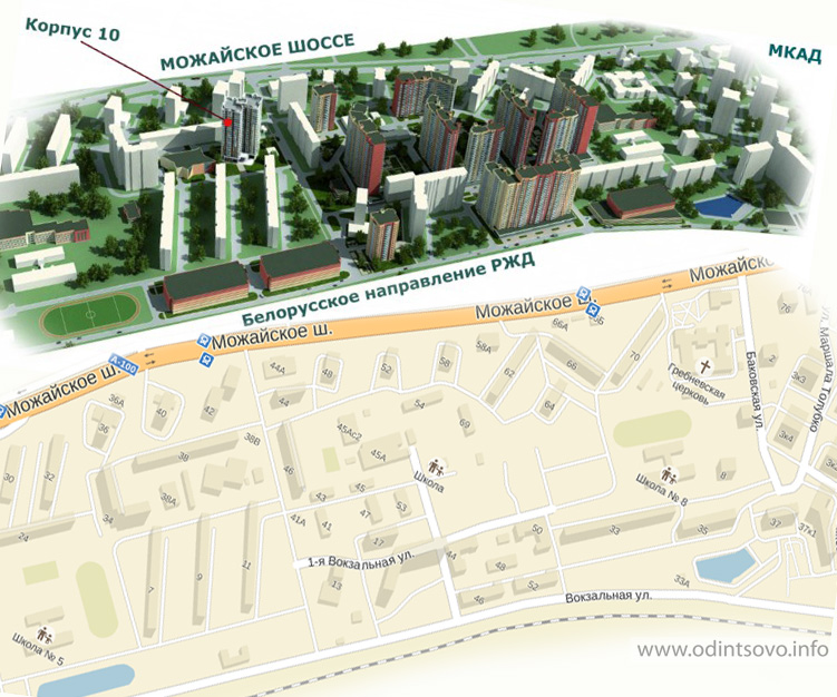 8 микрорайон одинцово карта