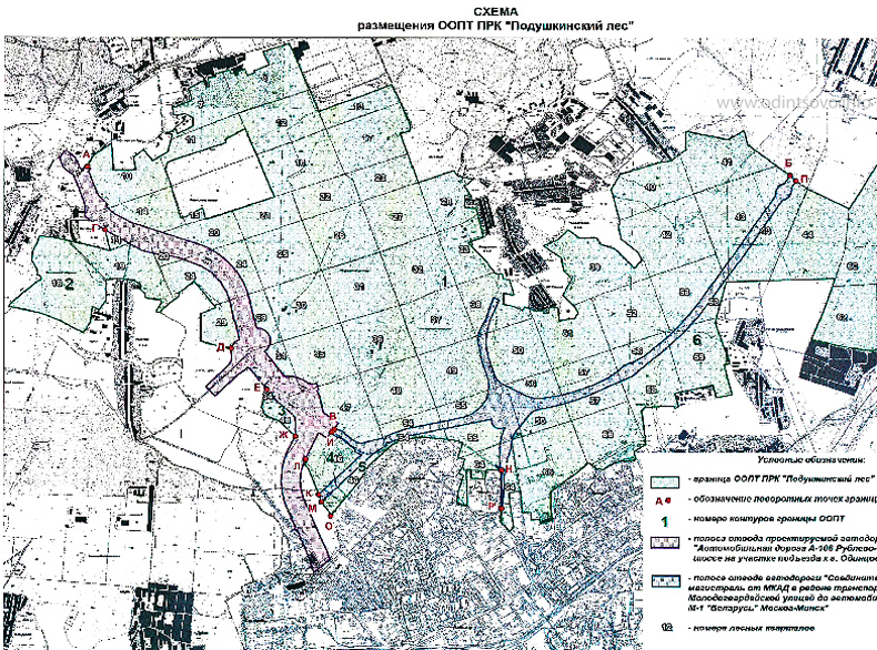 Подушкинский лес карта